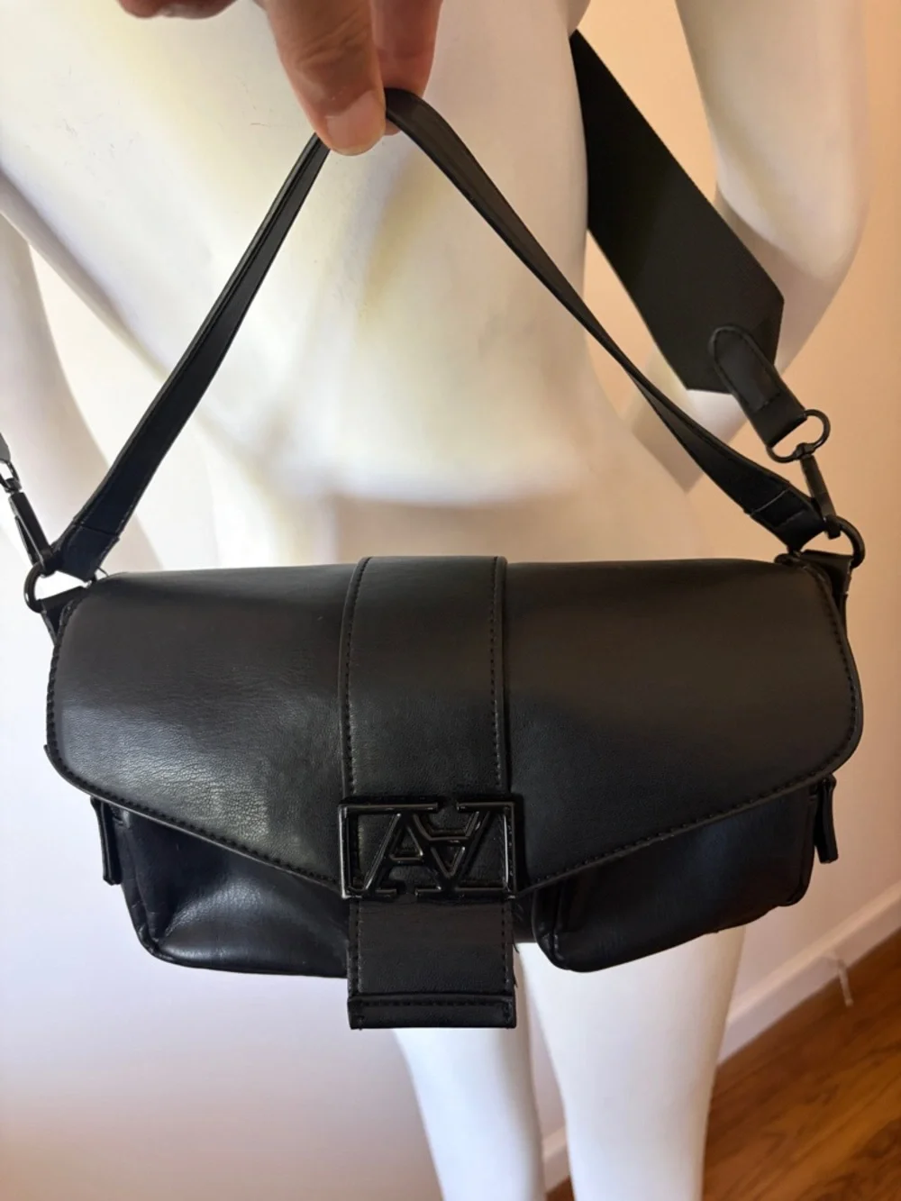 ALDO Black Faux Leather Crossbody Bag